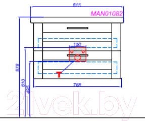 Изображение товара Тумба с умывальником Aqwella Манчестер / MAN01082 (подвесная)