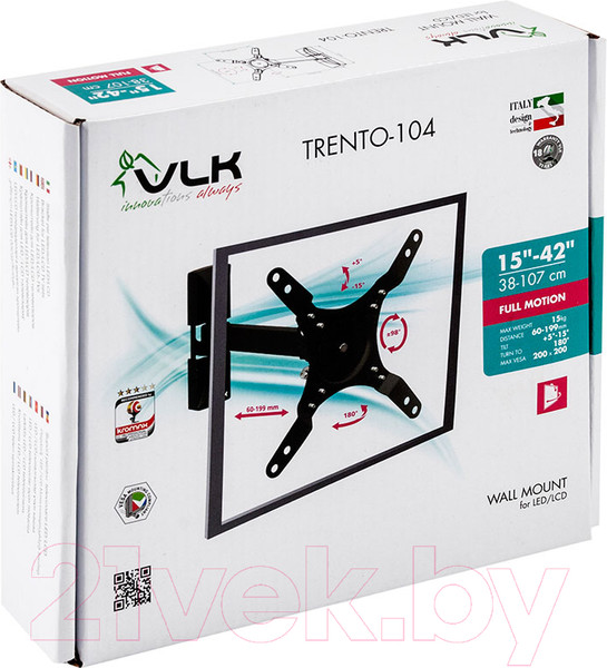Изображение товара Кронштейн для телевизора VLK Trento-104 (черный)