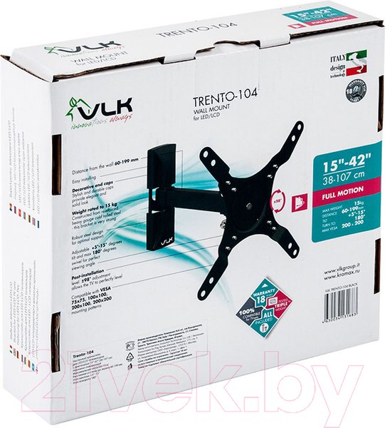 Изображение товара Кронштейн для телевизора VLK Trento-104 (черный)