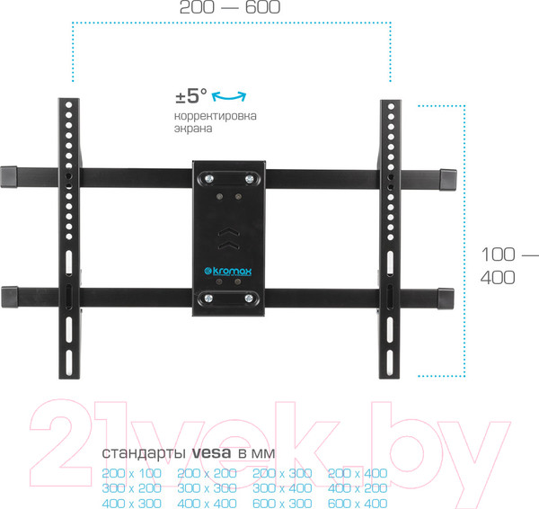 Изображение товара Кронштейн для телевизора Kromax DIX-20 (черный)