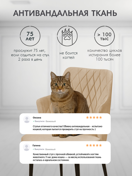 Изображение товара Набор стульев Arvento Бергамо (бежевый/черный)