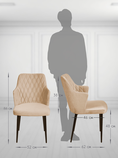 Изображение товара Набор стульев Arvento Бергамо (бежевый/черный)