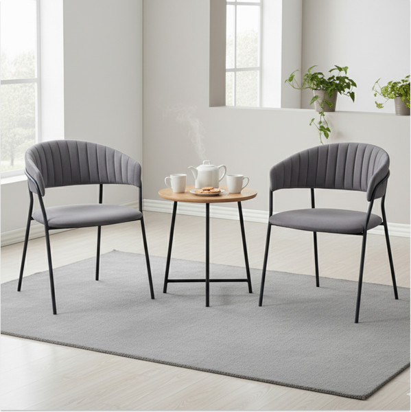 Изображение товара Набор стульев Arvento Форли (серый/черный муар)