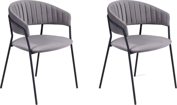 Изображение товара Набор стульев Arvento Форли (серый/черный муар)