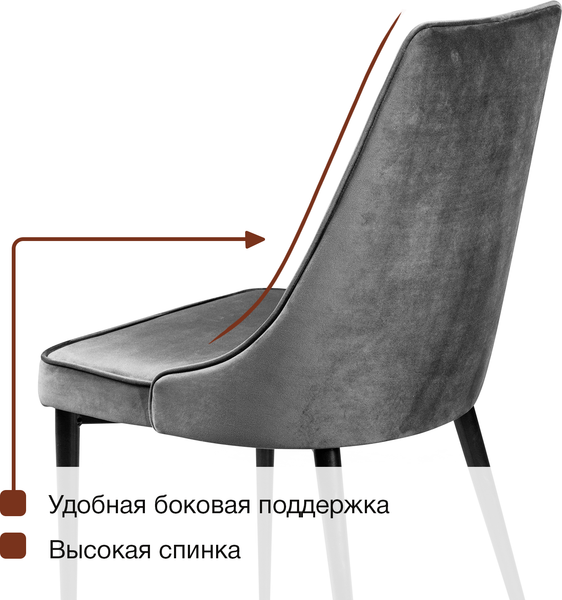 Изображение товара Набор стульев Arvento Брандо (серый/черный)