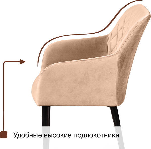 Изображение товара Набор стульев Arvento Римини (бежевый/черный)