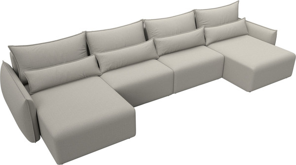 Изображение товара Диван П-образный Лига Диванов Лига-051 НПБ лонг / 128685 (рогожка амур 02 бежевый)