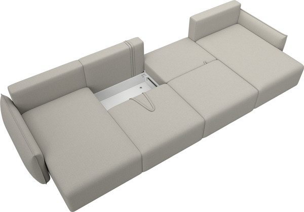 Изображение товара Диван П-образный Лига Диванов Лига-051 НПБ лонг / 128685 (рогожка амур 02 бежевый)