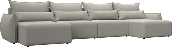 Изображение товара Диван П-образный Лига Диванов Лига-051 НПБ лонг / 128685 (рогожка амур 02 бежевый)