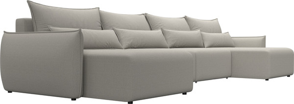 Изображение товара Диван П-образный Лига Диванов Лига-051 НПБ лонг / 128685 (рогожка амур 02 бежевый)