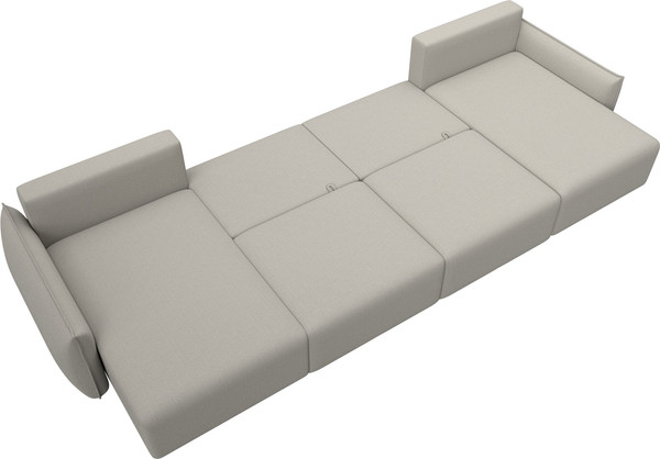 Изображение товара Диван П-образный Лига Диванов Лига-051 НПБ лонг / 128685 (рогожка амур 02 бежевый)