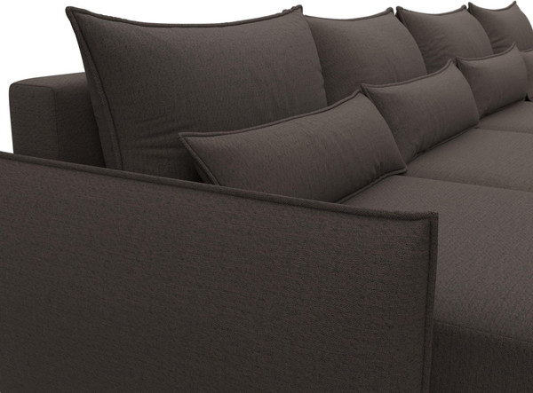 Изображение товара Диван П-образный Лига Диванов Лига-051 НПБ лонг / 128686 (рогожка амур 05 коричневый)