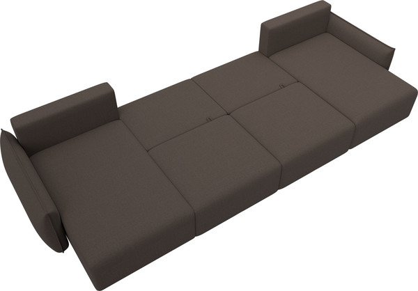 Изображение товара Диван П-образный Лига Диванов Лига-051 НПБ лонг / 128686 (рогожка амур 05 коричневый)