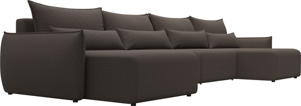 Изображение товара Диван П-образный Лига Диванов Лига-051 НПБ лонг / 128686 (рогожка амур 05 коричневый)