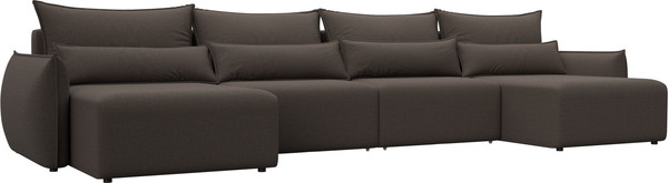 Изображение товара Диван П-образный Лига Диванов Лига-051 НПБ лонг / 128686 (рогожка амур 05 коричневый)