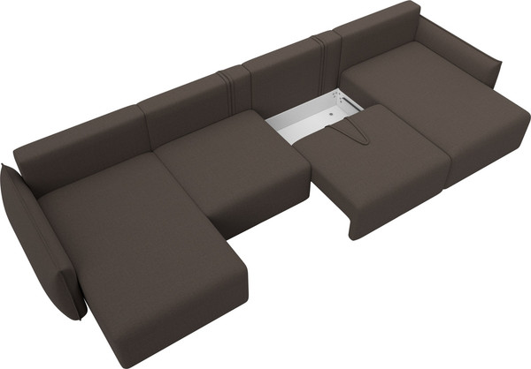 Изображение товара Диван П-образный Лига Диванов Лига-051 НПБ лонг / 128686 (рогожка амур 05 коричневый)