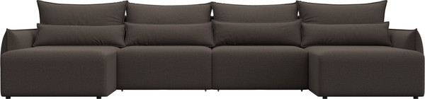 Изображение товара Диван П-образный Лига Диванов Лига-051 НПБ лонг / 128686 (рогожка амур 05 коричневый)