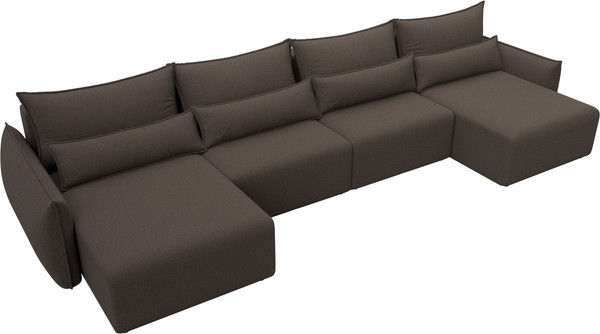 Изображение товара Диван П-образный Лига Диванов Лига-051 НПБ лонг / 128686 (рогожка амур 05 коричневый)