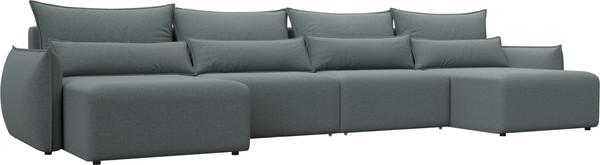 Изображение товара Диван П-образный Лига Диванов Лига-051 НПБ лонг / 128687 (рогожка амур 07 серый)