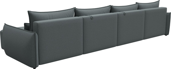 Изображение товара Диван П-образный Лига Диванов Лига-051 НПБ лонг / 128687 (рогожка амур 07 серый)