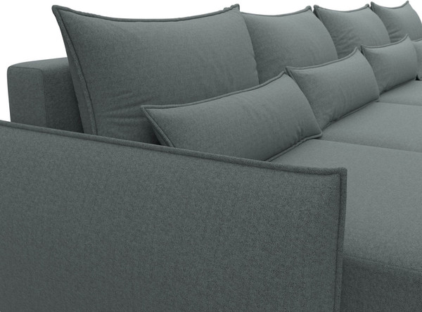 Изображение товара Диван П-образный Лига Диванов Лига-051 НПБ лонг / 128687 (рогожка амур 07 серый)