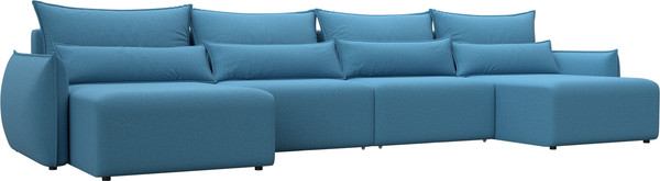 Изображение товара Диван П-образный Лига Диванов Лига-051 НПБ лонг / 128688 (рогожка амур 10 голубой)