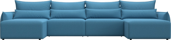 Изображение товара Диван П-образный Лига Диванов Лига-051 НПБ лонг / 128688 (рогожка амур 10 голубой)