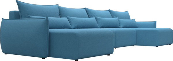 Изображение товара Диван П-образный Лига Диванов Лига-051 НПБ лонг / 128688 (рогожка амур 10 голубой)