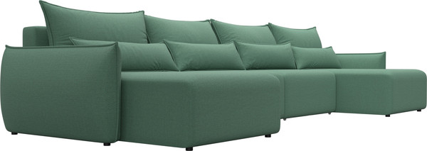Изображение товара Диван П-образный Лига Диванов Лига-051 НПБ лонг / 128689 (рогожка амур 11 зеленый)