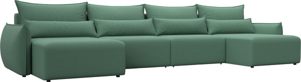Изображение товара Диван П-образный Лига Диванов Лига-051 НПБ лонг / 128689 (рогожка амур 11 зеленый)