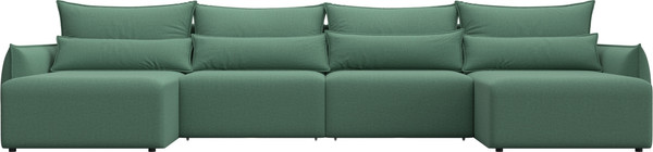 Изображение товара Диван П-образный Лига Диванов Лига-051 НПБ лонг / 128689 (рогожка амур 11 зеленый)