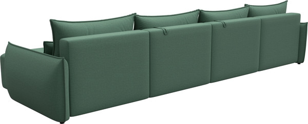 Изображение товара Диван П-образный Лига Диванов Лига-051 НПБ лонг / 128689 (рогожка амур 11 зеленый)