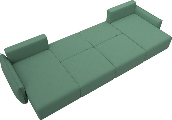 Изображение товара Диван П-образный Лига Диванов Лига-051 НПБ лонг / 128689 (рогожка амур 11 зеленый)