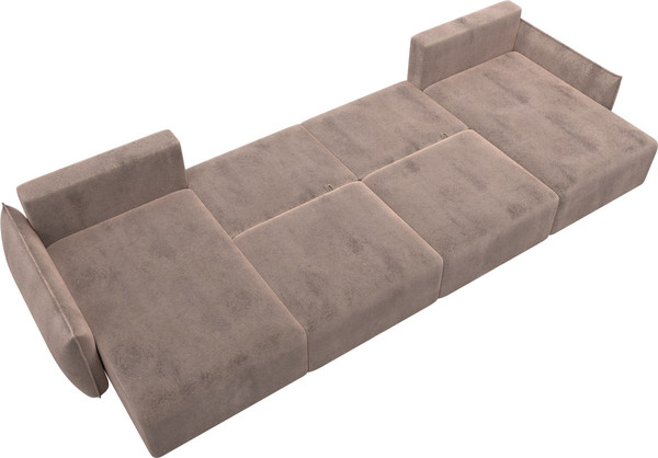 Изображение товара Диван П-образный Лига Диванов Лига-051 НПБ лонг / 128691 (велюр Tower 05 бежевый)