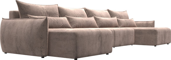 Изображение товара Диван П-образный Лига Диванов Лига-051 НПБ лонг / 128691 (велюр Tower 05 бежевый)