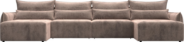 Изображение товара Диван П-образный Лига Диванов Лига-051 НПБ лонг / 128691 (велюр Tower 05 бежевый)