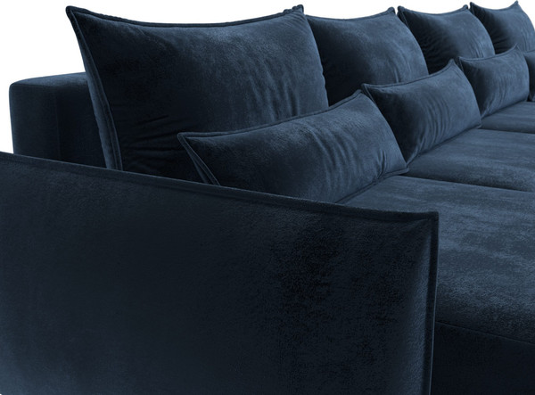 Изображение товара Диван П-образный Лига Диванов Лига-051 НПБ лонг / 128692 (велюр Tower 13 синий)