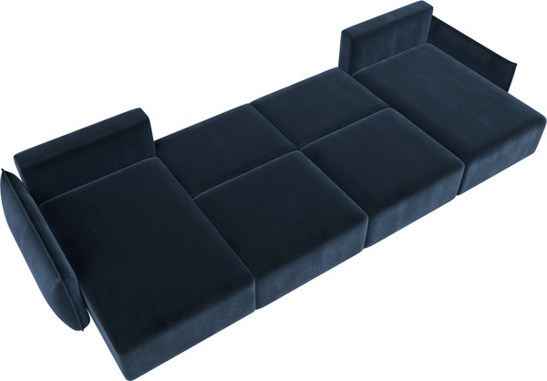 Изображение товара Диван П-образный Лига Диванов Лига-051 НПБ лонг / 128692 (велюр Tower 13 синий)