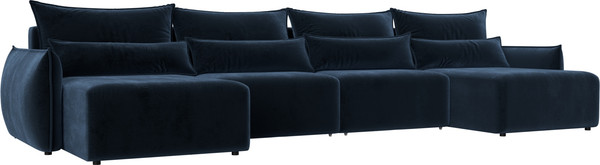 Изображение товара Диван П-образный Лига Диванов Лига-051 НПБ лонг / 128692 (велюр Tower 13 синий)
