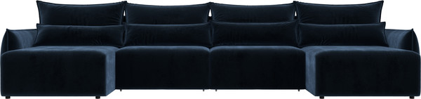 Изображение товара Диван П-образный Лига Диванов Лига-051 НПБ лонг / 128692 (велюр Tower 13 синий)