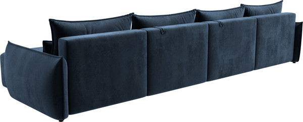 Изображение товара Диван П-образный Лига Диванов Лига-051 НПБ лонг / 128692 (велюр Tower 13 синий)