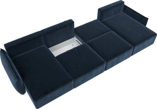 Изображение товара Диван П-образный Лига Диванов Лига-051 НПБ лонг / 128692 (велюр Tower 13 синий)