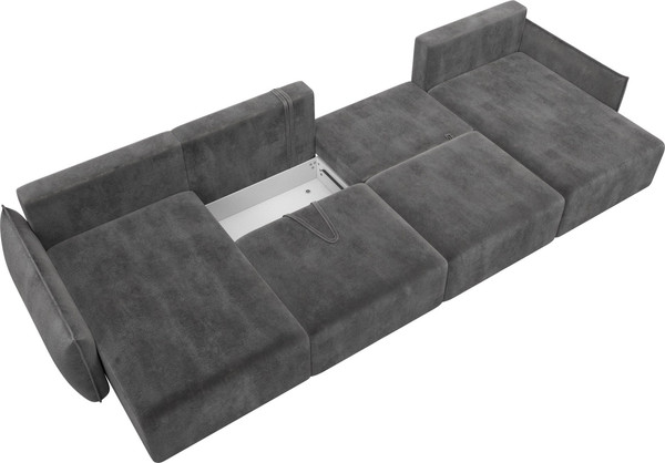 Изображение товара Диван П-образный Лига Диванов Лига-051 НПБ Лонг / 128693 (велюр Tower 10 серый)