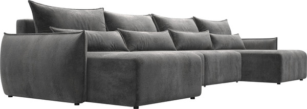 Изображение товара Диван П-образный Лига Диванов Лига-051 НПБ Лонг / 128693 (велюр Tower 10 серый)