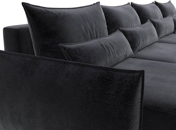 Изображение товара Диван П-образный Лига Диванов Лига-051 НПБ лонг / 128694 (велюр Tower 11 темно-серый)