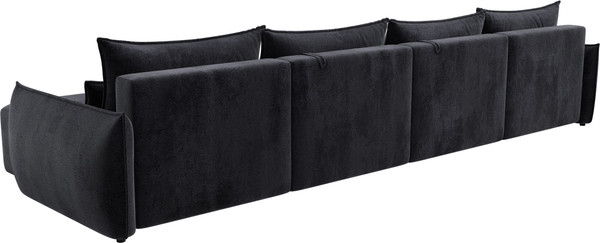 Изображение товара Диван П-образный Лига Диванов Лига-051 НПБ лонг / 128694 (велюр Tower 11 темно-серый)