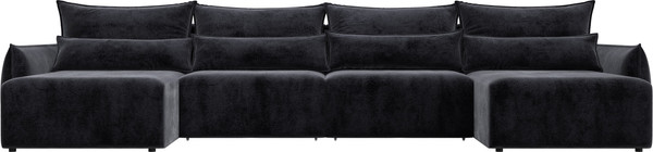 Изображение товара Диван П-образный Лига Диванов Лига-051 НПБ лонг / 128694 (велюр Tower 11 темно-серый)