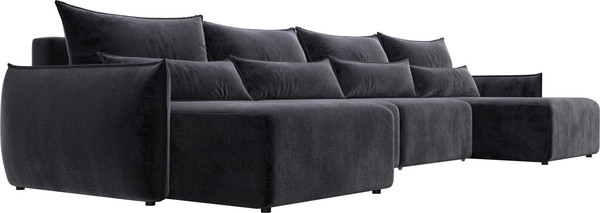 Изображение товара Диван П-образный Лига Диванов Лига-051 НПБ лонг / 128694 (велюр Tower 11 темно-серый)