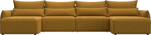 Изображение товара Диван П-образный Лига Диванов Лига-051 НПБ лонг / 128734 (велюр Brut 10 желтый)