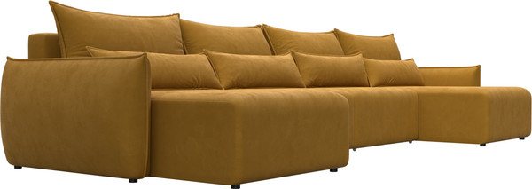 Изображение товара Диван П-образный Лига Диванов Лига-051 НПБ лонг / 128734 (велюр Brut 10 желтый)
